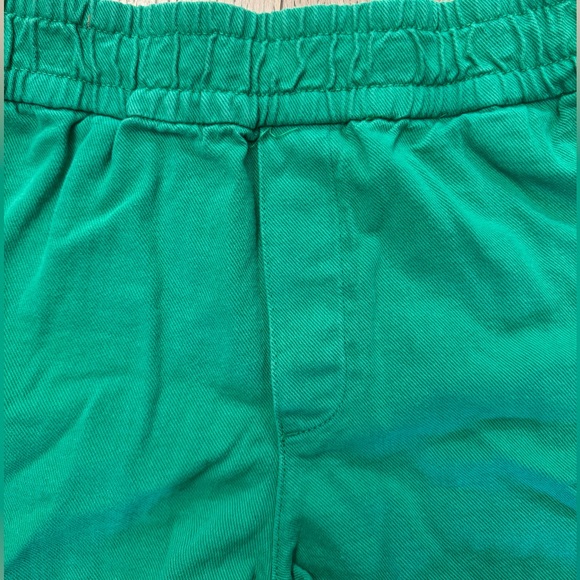 Zara Green Denim Shorts Elastic Waist - Picture 2 of 3